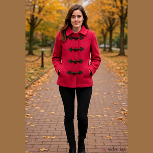 Gap Wool Blend Tooth Button Duffle Jacket Small Colour Watermelon